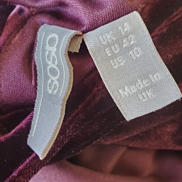 ASOS Velvet Plum Purple Midi Dress - Picture 9 of 11